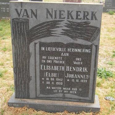 NIEKERK Hendrik Johannes, van 1939- &amp; Elisabeth 1942-1999
