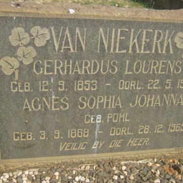 NIEKERK Gerhardus Lourens, van 1853-1929 &amp; Agnes Sophia Johanna POHL 1868-1965