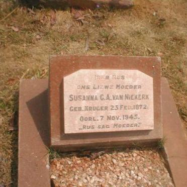 NIEKERK Susanna G.A., van nee KRUGER 1872-1945