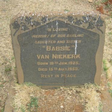 NIEKERK Babsie, van 1925-1953