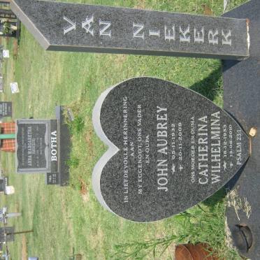 NIEKERK John Aubrey, van 1932-2009 &amp; Catherina Wilhelmina 1933-2010