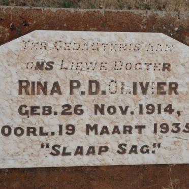 OLIVIER Rina P.D. 1914-1935