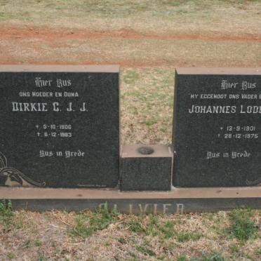 OLIVIER Johannes Lodewicus 1901-1975 &amp; Dirkie C.J.J. 1906-1983