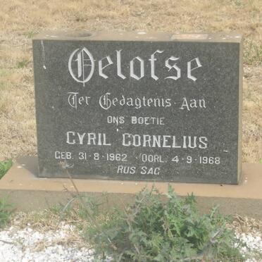 OELOFSE Cyril Cornelius 1933-1968 &amp; Cornelia Antoinette 1939-1968