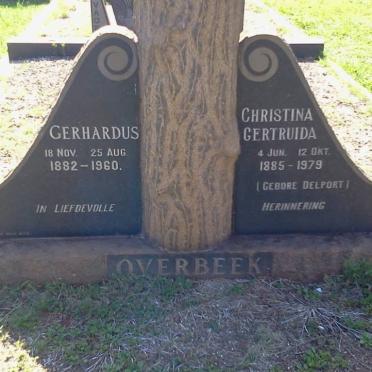 OVERBEEK Gerhardus 1882-1960 &amp; Christina Gertruida DELPORT 1885-1979