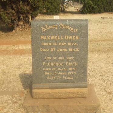 OWEN Maxwell 1873-1945 &amp; Florence 1876-1973