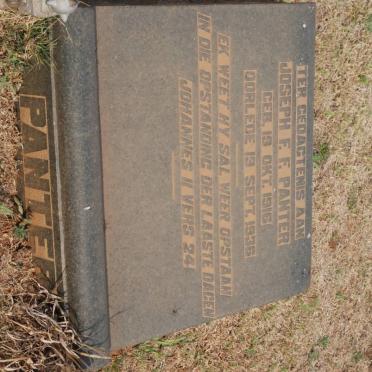 PANTER Joseph F.F. 1916-1936
