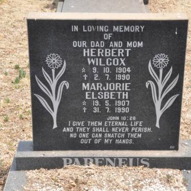 PAPENFUS Herbert Wilcox 1904-1990 &amp; Marjorie Elsbeth 1907-1990