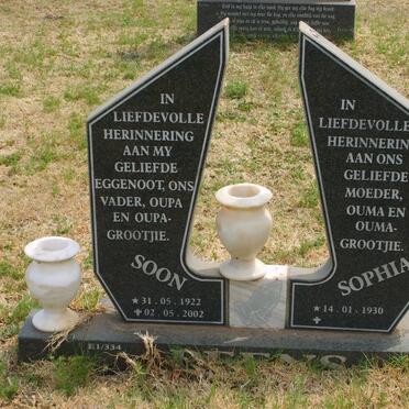 PEENS Soon 1922-2002 &amp; Sophia 1930-