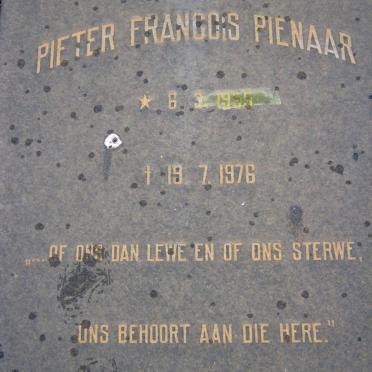PIENAAR Pieter Francois 1955-1976