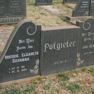 POTGIETER Jan Hendrik 1911-1976 &amp; Breggie Elizabeth Susanna 1911-2004