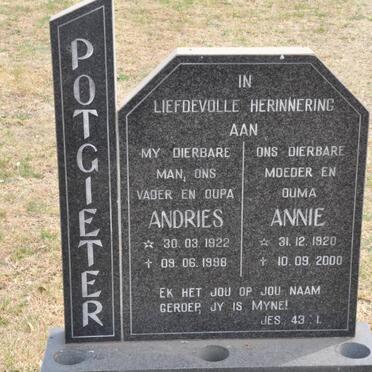 POTGIETER Andries 1922-1998 &amp; Annie 1920-2000