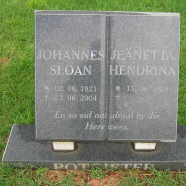 POTGIETER Johannes Sloan 1921-2004 &amp; Jeanetta Hendrina 1924-