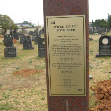 POTGIETER Wiese 1930-1997 &amp; Pat 1928-2004