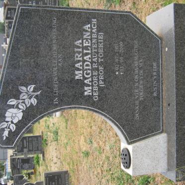 POTGIETER Maria Magdalena nee RAUTENBACH 1911-2000