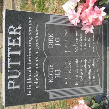 PUTTER J.G. 1928- &amp; H.J. 1930-2010