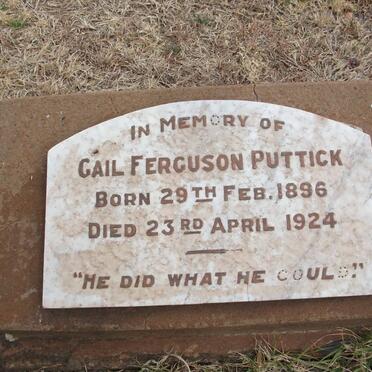 PUTTICK Gail Ferguson 1896-1924