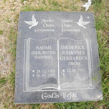 PUTTER Diederick Johannes Gerhardus 1932- &amp; Naomi BOTES 1938-2003