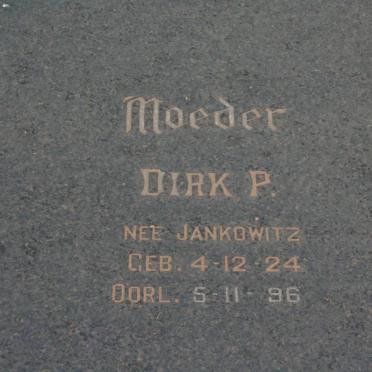 PUTTER Dirk P. nee JANKOWITZ 1924-1996