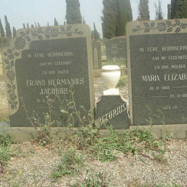 PRETORIUS Frans Hermanus Jacobus 1905-1981 &amp; Maria Elizabeth 1905-1968
