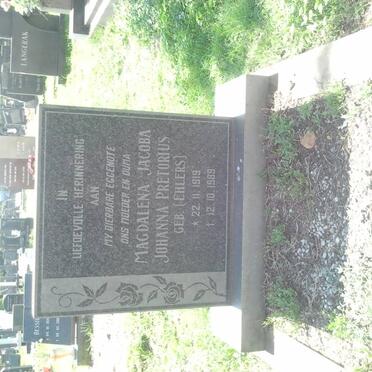 PRETORIUS Magdalena Jacoba Johnna nee EHLERS 1919-1989