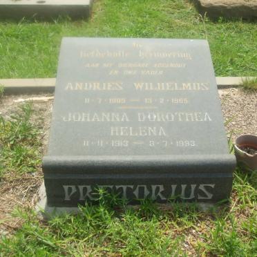 PRETORIUS Andries Wilhelmus 1909-1965 &amp; Johanna Dorothea Helena 1913-1993