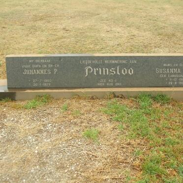 PRINSLOO Johannes P. 1903-1978 &amp; Susanna C.M. LABUSCHAGNE 1911-1991