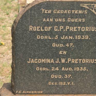 PRETORIUS Roelof G.P. -1939 &amp; Jacomina J.W. -1935