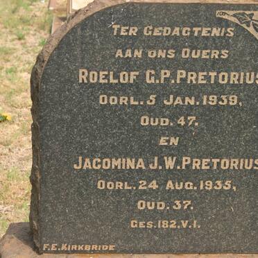 PRETORIUS Roelof G.P. -1939 &amp; Jacomina J.W. -1935