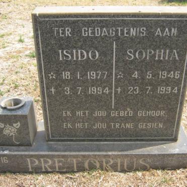 PRETORIUS Isido 1977-1994 &amp; Sophia 1946-1994