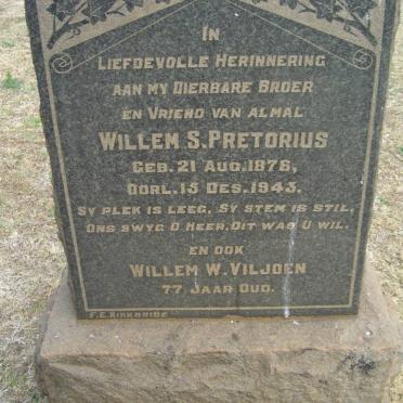 PRETORIUS Willem S. 1876-1943 :: VILJOEN Willem W. ?