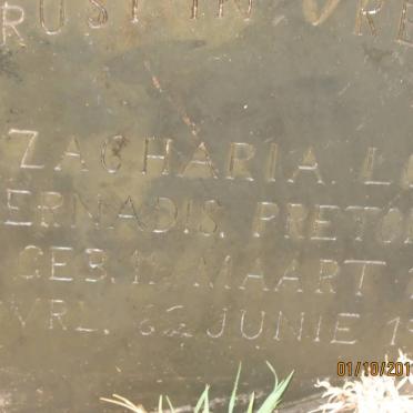PRETORIUS Zacharia Louis Bernadis 1912-1919