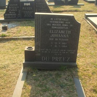 PREEZ Elizabeth Johanna, du nee DU PLESSIS 1897-1994