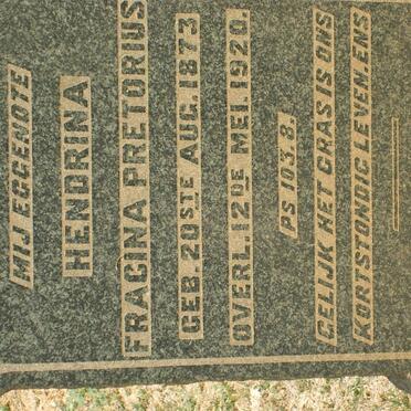 PRETORIUS Hendrina Fracina 1873-1920