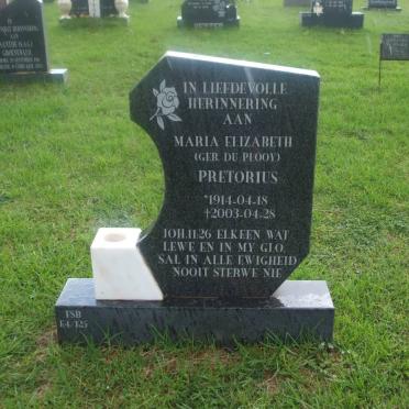 PRETORIUS Maria Elizabeth nee DU PLOOY 1914-2003