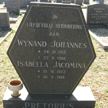 PRETORIUS Wynand Johannes 1919-1986 &amp; Isabella Jacomina 1922-1988