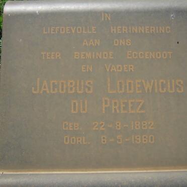 PREEZ Jacobus Lodewicus, du 1882-1960