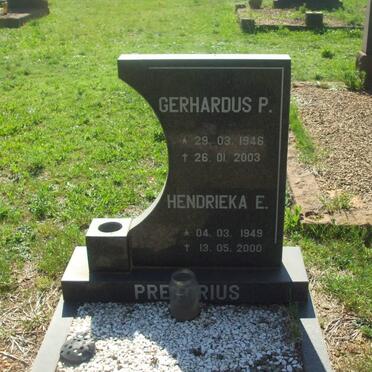 PRETORIUS Gerhardus P. 1946-2003 &amp; Hendrieka E. 1949-2000