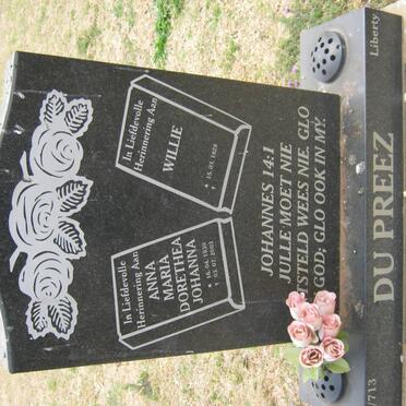 PREEZ Willie, du 1929- &amp; Anna Maria Dorethea Johanna 1930-2003