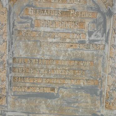 PRETORIUS Gerhardus Petrus 1863-1937