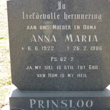 PRINSLOO Anna Maria 1922-1986