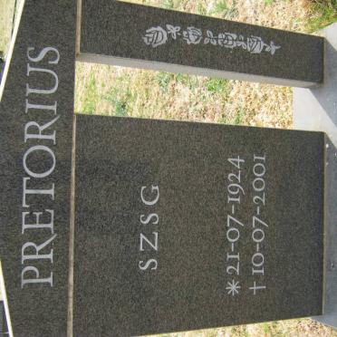 PRETORIUS Susanna Zacharia Snyman Geere nee ESTERHUIZEN 1924-2001
