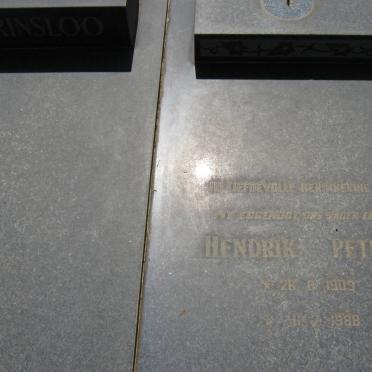 PRINSLOO Hendrik Petrus 1909-1988 &amp; Anna Catharina 1910-2000