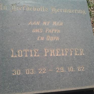 PHEIFFER Lotie 1922-1982