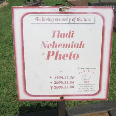 PHETO Tladi Nehemiah 1938-2008