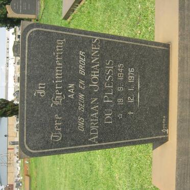 PLESSIS Adriaan Johannes, du 1945-1976