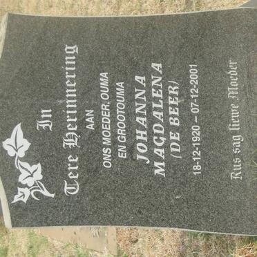 PLOOY Johanna Magdalena, du nee DE BEER 1920-2001