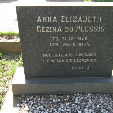 PLESSIS Anna Elizabeth Gezina, du 1929-1975