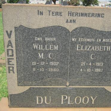 PLOOY Willem M.C., du 1902-1980 &amp; Elizabeth C. 1913-1967
