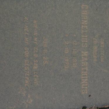 LANGE Cornelius Marthinus, de 1951-1970